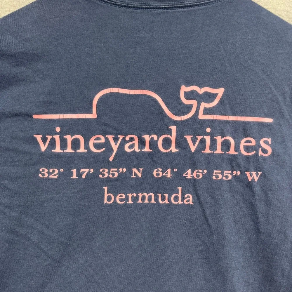 Vineyard Vines Pocket T-Shirt Mens XS Navy Bermuda Whale Casual Preppy Tee